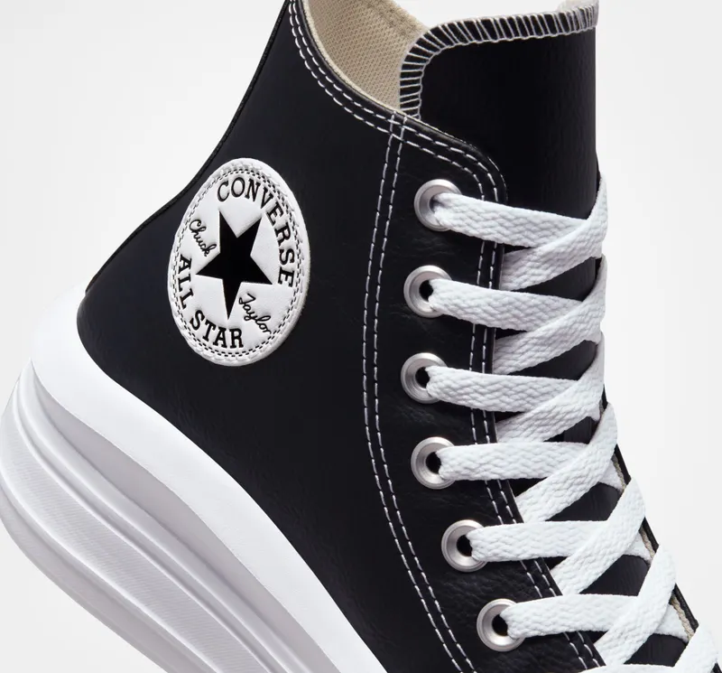 Converse Chuck Taylor All Star Move Platform Foundational Leather Zwart/wit/wit
