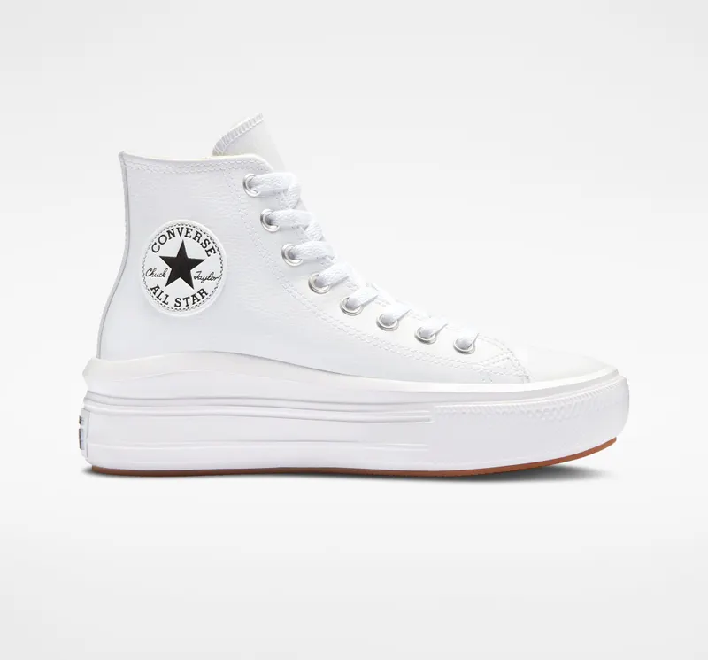 Converse Chuck Taylor All Star Move Platform Foundational Leather Wit/zwart/wit