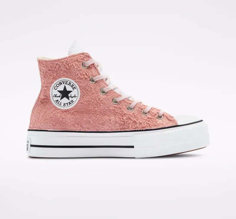 Converse Chuck Taylor All Star Lift Platform Scratched Suede Pink Scratched Suede