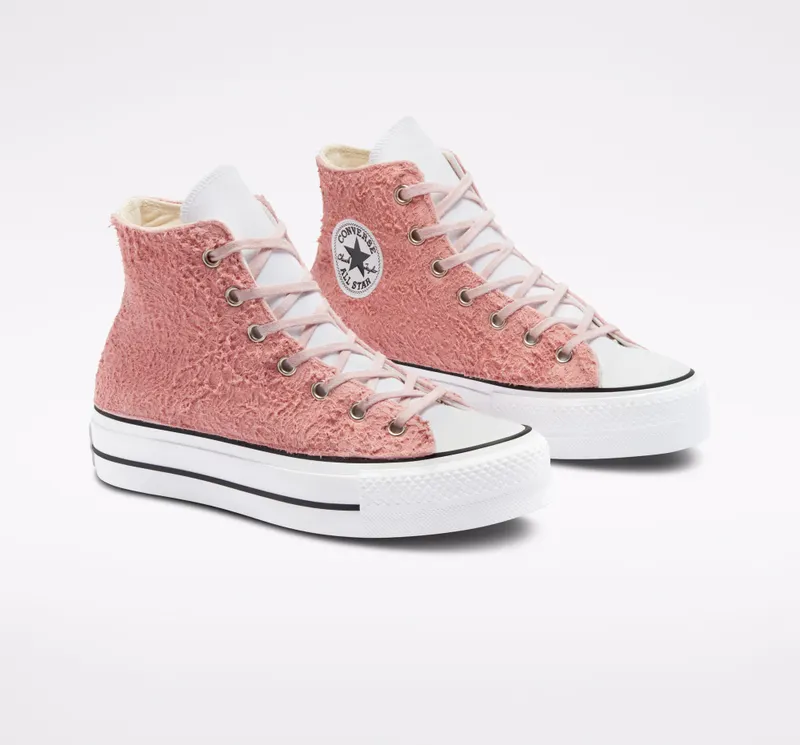 Converse Chuck Taylor All Star Lift Platform Scratched Suede Pink Scratched Suede