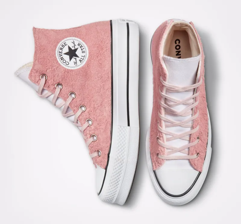 Converse Chuck Taylor All Star Lift Platform Scratched Suede Pink Scratched Suede
