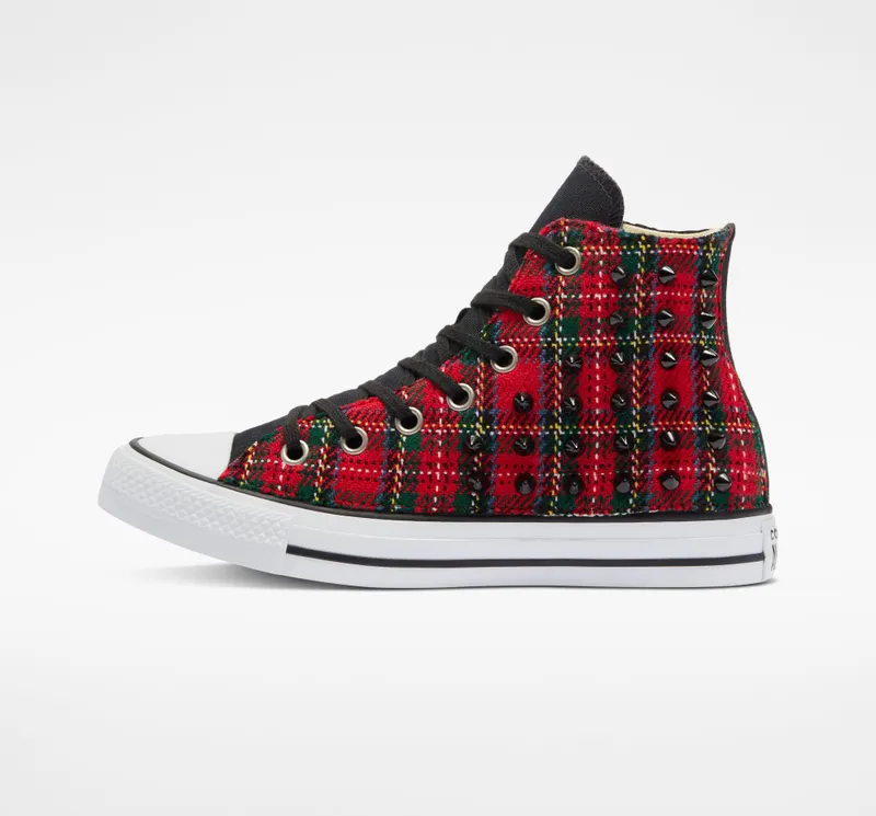 Converse Chuck Taylor All Star Tartan Rode Noppen Met Schotse Ruit