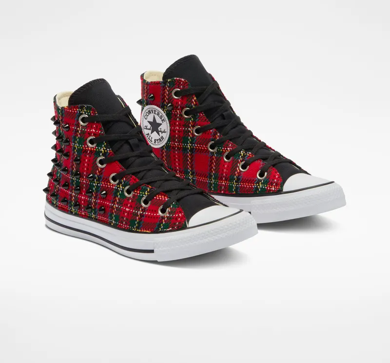 Converse Chuck Taylor All Star Tartan Rode Noppen Met Schotse Ruit