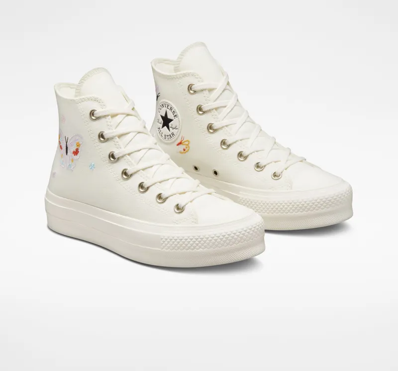 Converse Chuck Taylor All Star Lift Platform Butterfly Wings Egret/decade Pink