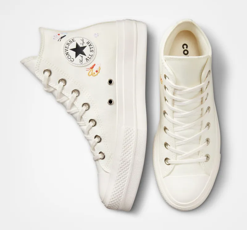 Converse Chuck Taylor All Star Lift Platform Butterfly Wings Egret/decade Pink