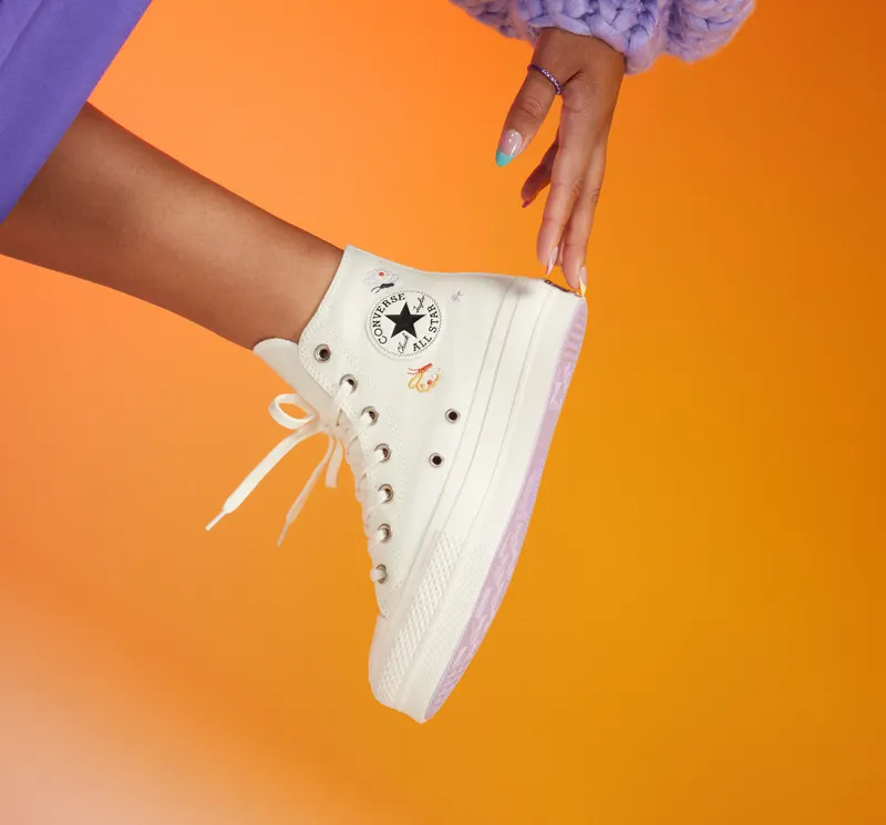 Converse Chuck Taylor All Star Lift Platform Butterfly Wings Egret/decade Pink