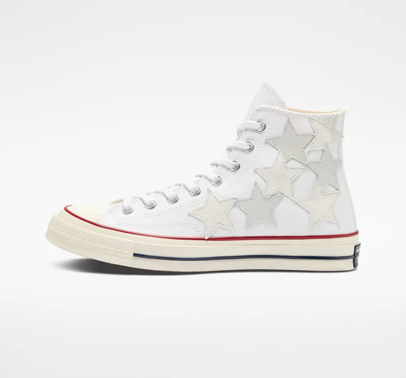 Converse Chuck 70 Star Patchwork Witte Suède Multistars