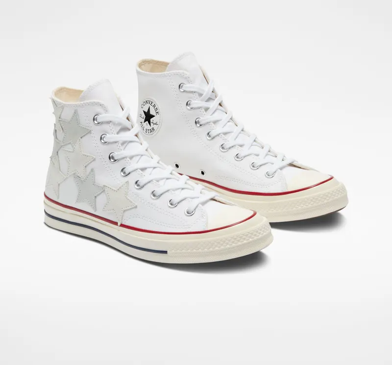 Converse Chuck 70 Star Patchwork Witte Suède Multistars