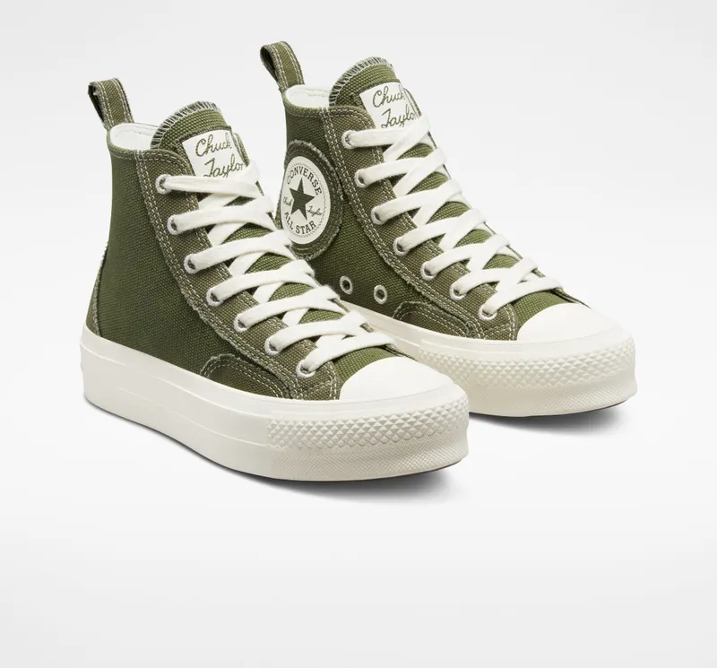 Converse Chuck Taylor All Star Lift Platform Oversized Patch Utility/egret/egret