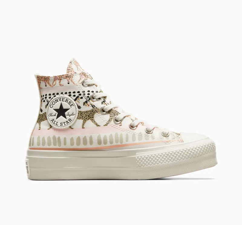 Converse Chuck Taylor All Star Lift Platform Animal Abstract Egret/egret/decade Pink (A06817C)