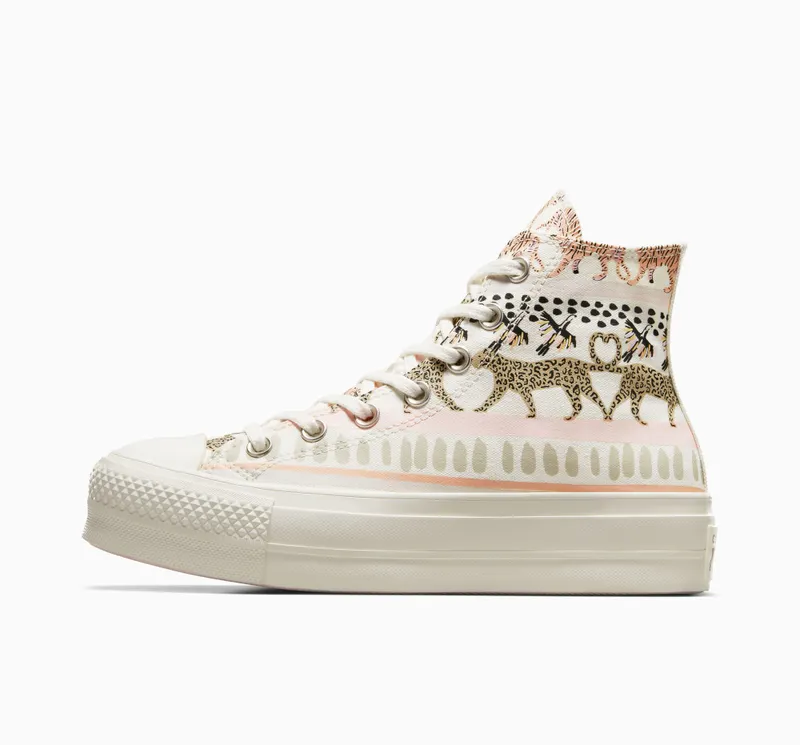 Converse Chuck Taylor All Star Lift Platform Animal Abstract Egret/egret/decade Pink (A06817C)