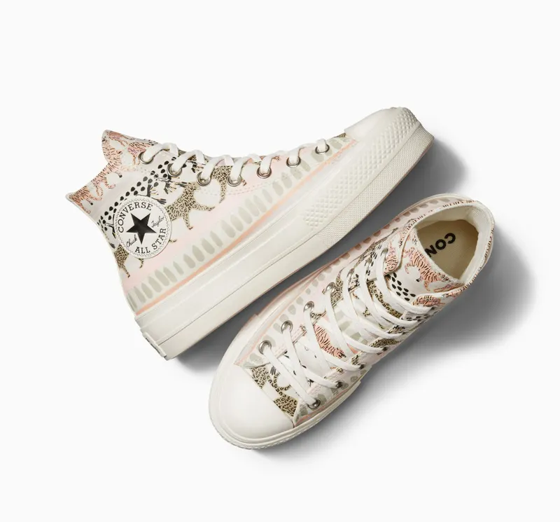 Converse Chuck Taylor All Star Lift Platform Animal Abstract Egret/egret/decade Pink (A06817C)