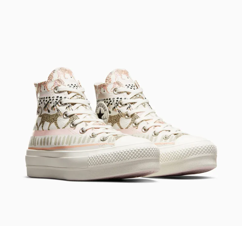 Converse Chuck Taylor All Star Lift Platform Animal Abstract Egret/egret/decade Pink (A06817C)
