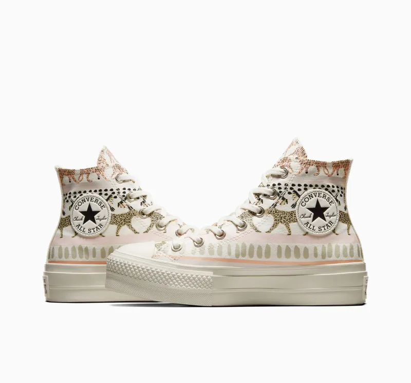 Converse Chuck Taylor All Star Lift Platform Animal Abstract Egret/egret/decade Pink (A06817C)