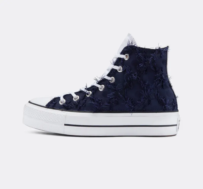 Converse Chuck Taylor All Star Lift Platform Frayed Cotton Navy Cotton Frayed (A07156C)