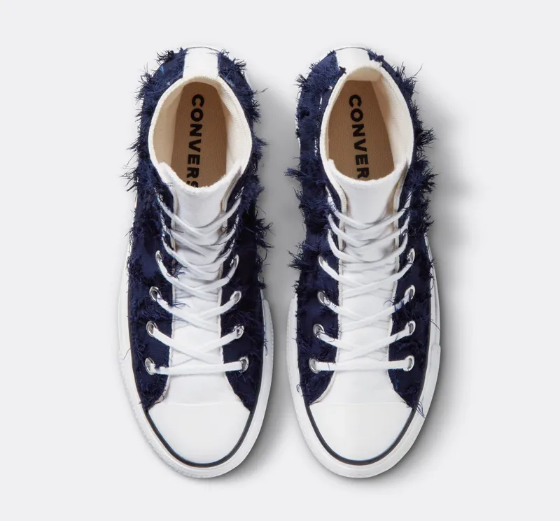 Converse Chuck Taylor All Star Lift Platform Frayed Cotton Navy Cotton Frayed (A07156C)