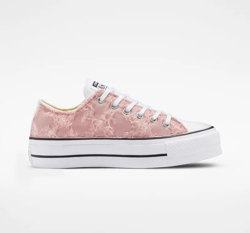 Converse Chuck Taylor All Star Lift Platform Frayed Cotton Pink Cotton Frayed (A07158C)