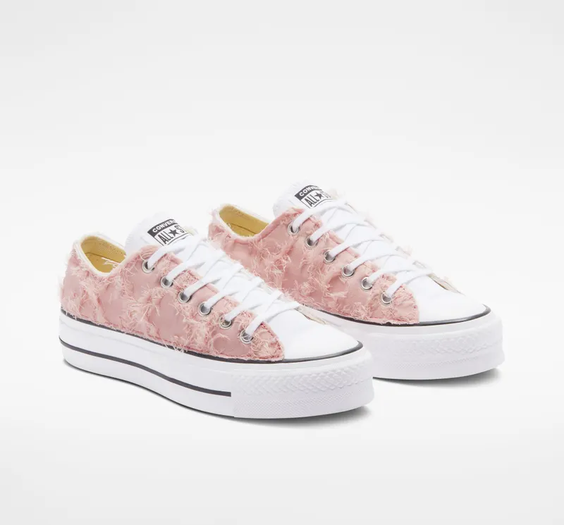 Converse Chuck Taylor All Star Lift Platform Frayed Cotton Pink Cotton Frayed (A07158C)