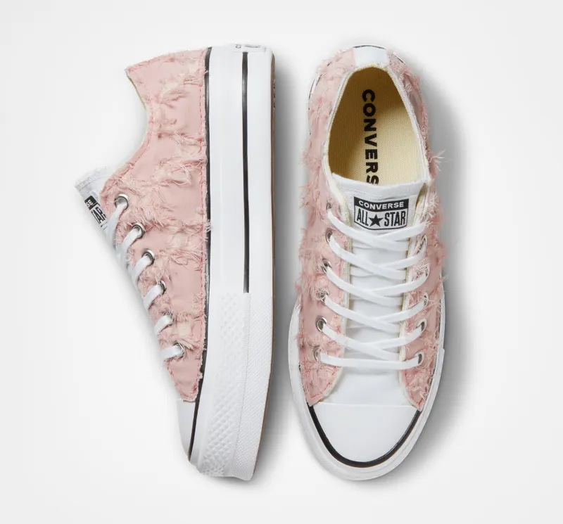 Converse Chuck Taylor All Star Lift Platform Frayed Cotton Pink Cotton Frayed (A07158C)