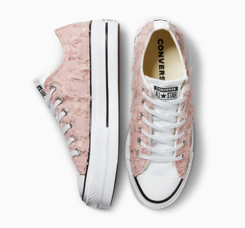 Converse Chuck Taylor All Star Lift Platform Frayed Cotton Pink Cotton Frayed (A07158C)