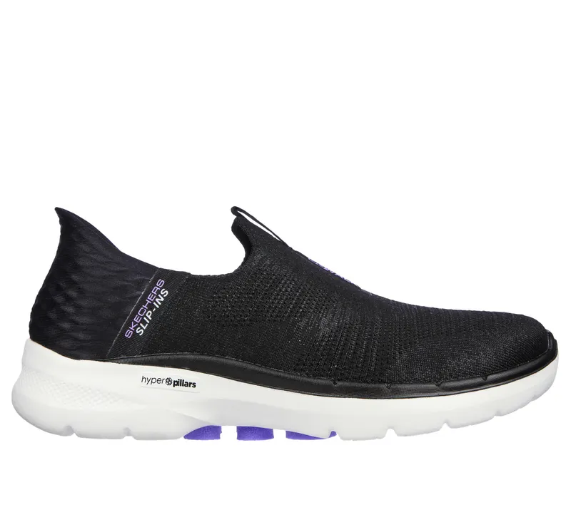 Skechers Skechers Slip-ins: GO WALK 6 – Fabulous View – Zwart / Lavendel (124569-BKLV)