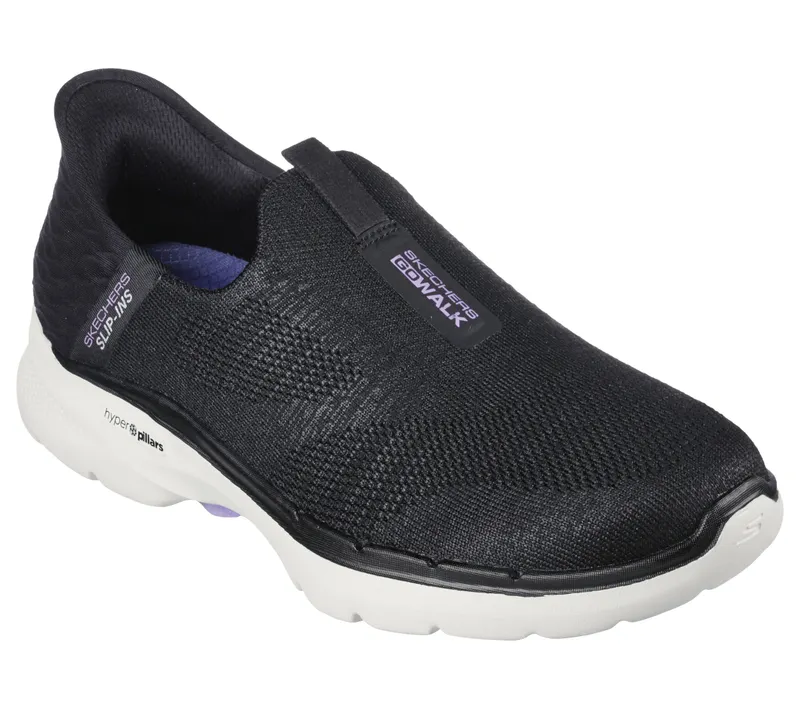 Skechers Skechers Slip-ins: GO WALK 6 – Fabulous View – Zwart / Lavendel (124569-BKLV)