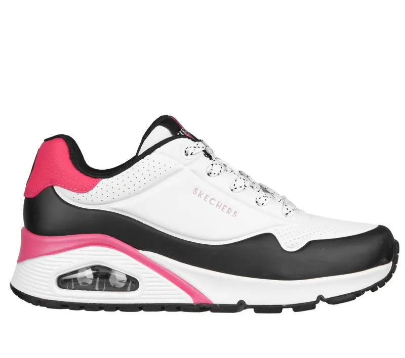 Skechers Uno – Back Lit – Wit / Neon Roze (155593-WNPK)