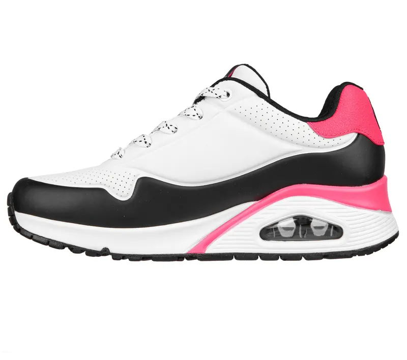 Skechers Uno – Back Lit – Wit / Neon Roze (155593-WNPK)