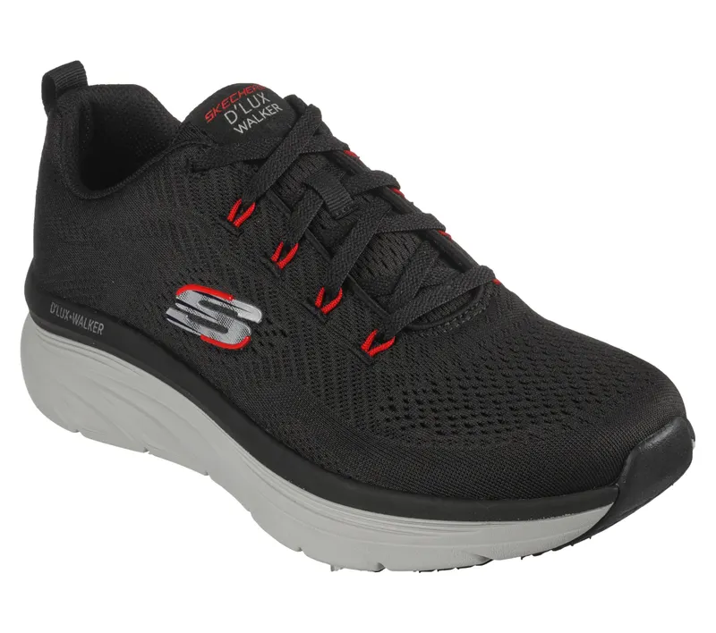 Skechers Relaxed Fit: D’Lux Walker – Meerno – Zwart / Rood (232364-BKRD)