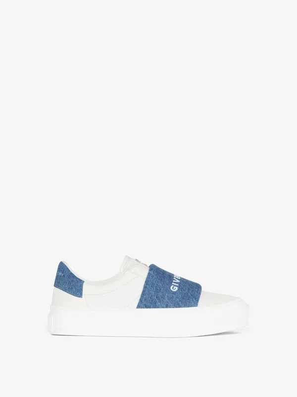 Givenchy City Sport sneakers in leather with denim strap (BE0029E1SB-114)
