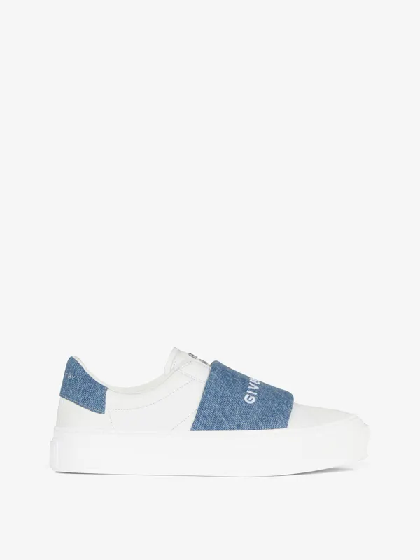 Givenchy City Sport sneakers in leather with denim strap (BH005XH1JE-114)