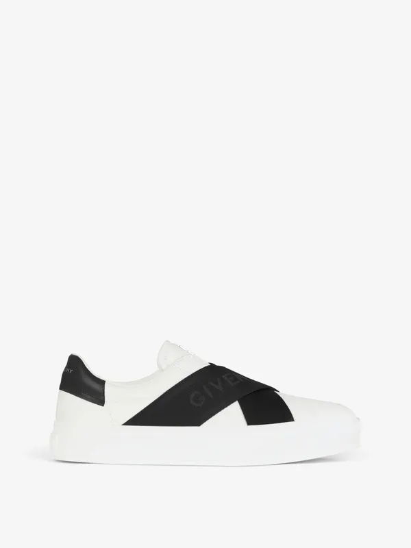 Givenchy City Sport sneakers in leather with double webbing strap (BH0096H1HD-116)