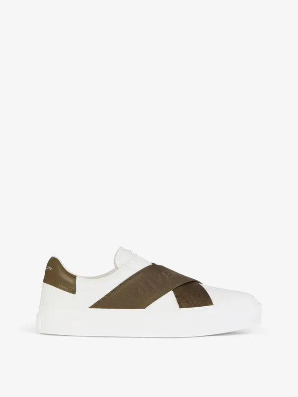 Givenchy City Sport sneakers in leather with double webbing strap (BH0096H1HD-133)