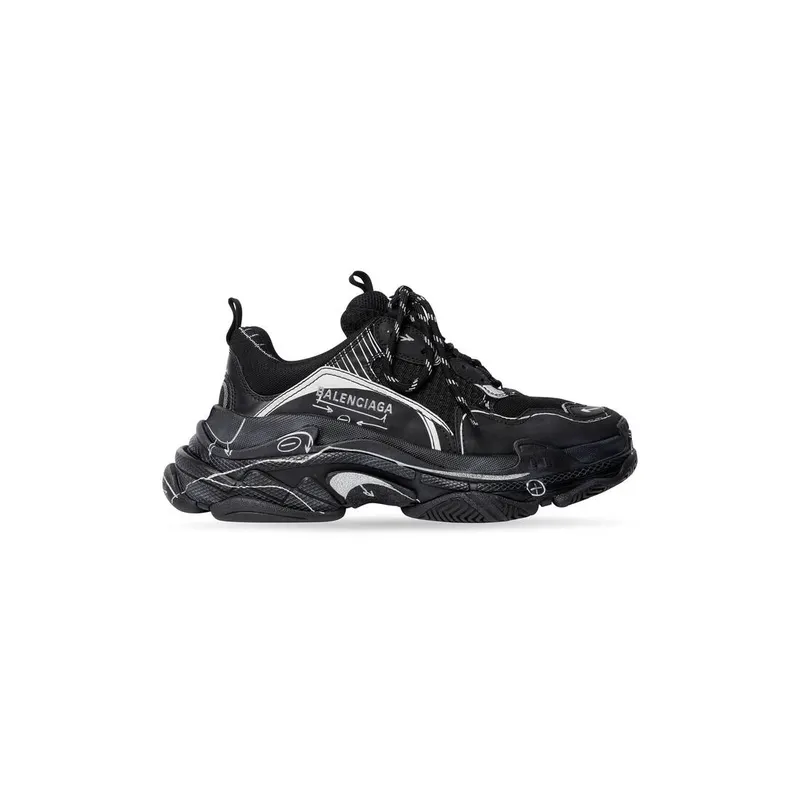 Balenciaga Triple S Sketch Trainers Black (536737W3SRB1090)