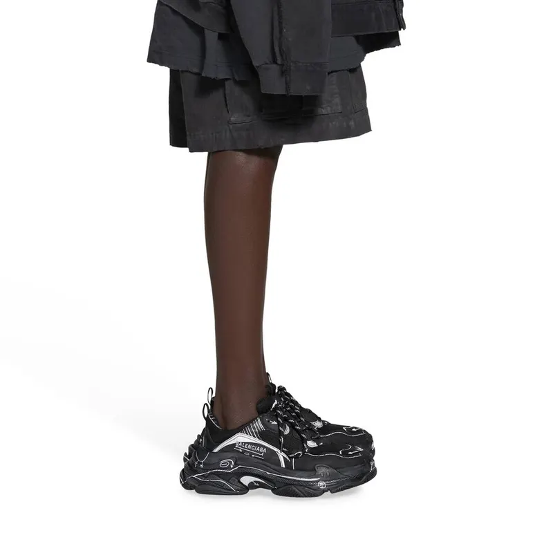 Balenciaga Triple S Sketch Trainers Black (536737W3SRB1090)
