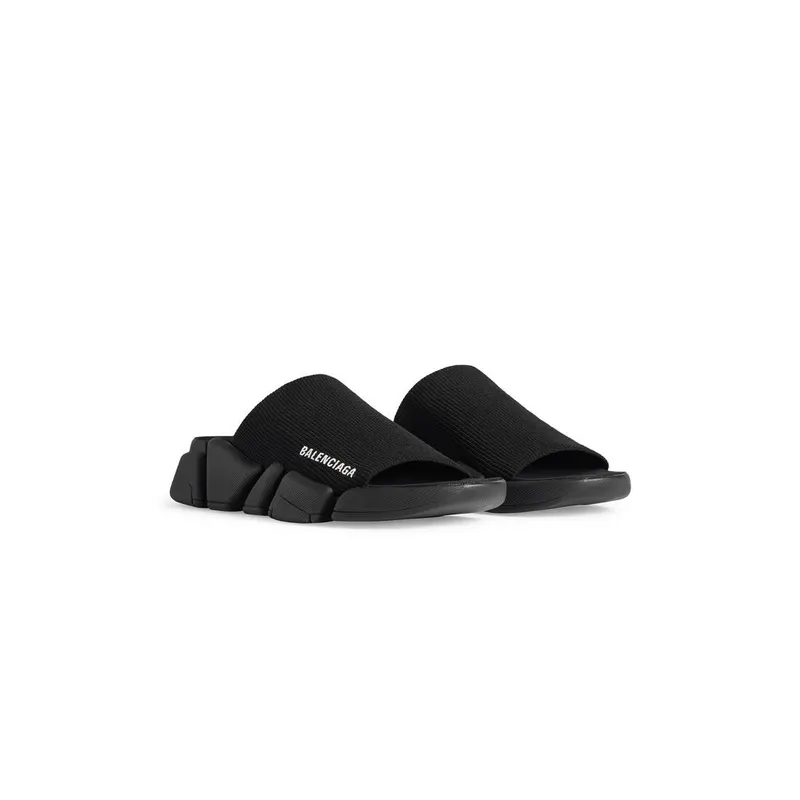 Balenciaga Speed 2.0 Recycled Knit Slide Sandal Black (711452W2DB11000)