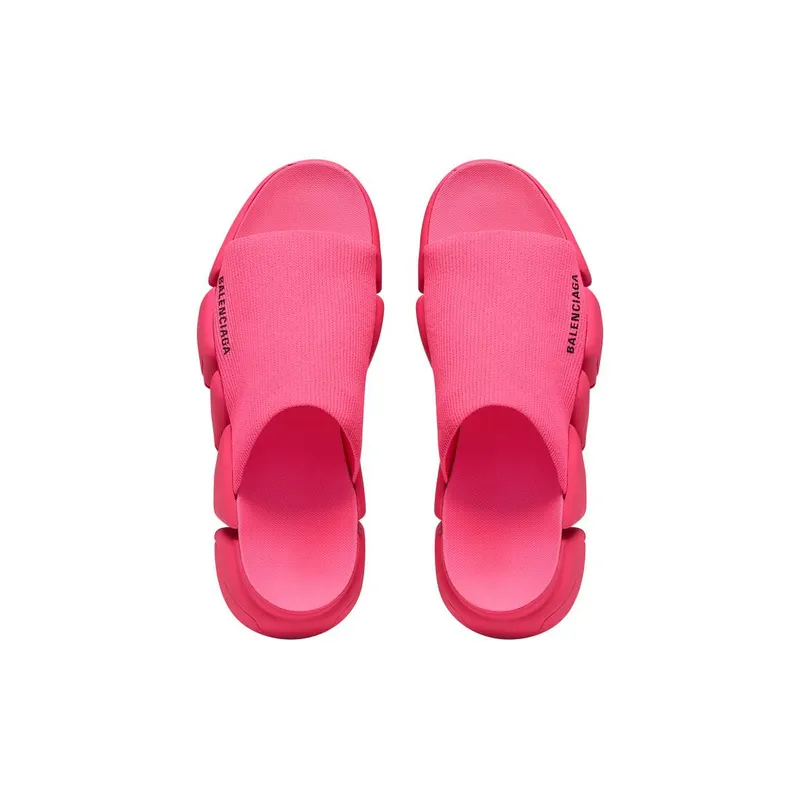 Balenciaga Speed 2.0 Recycled Knit Slide Sandal Fluo Pink (711452W2DBH5051)