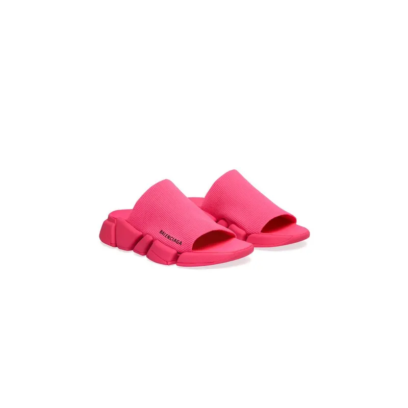Balenciaga Speed 2.0 Recycled Knit Slide Sandal Fluo Pink (711452W2DBH5051)