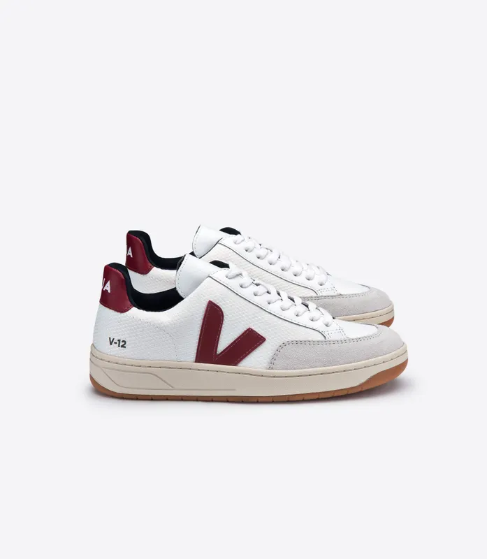 Veja V-12 B-MESH WHITE MARSALA (XD011361)