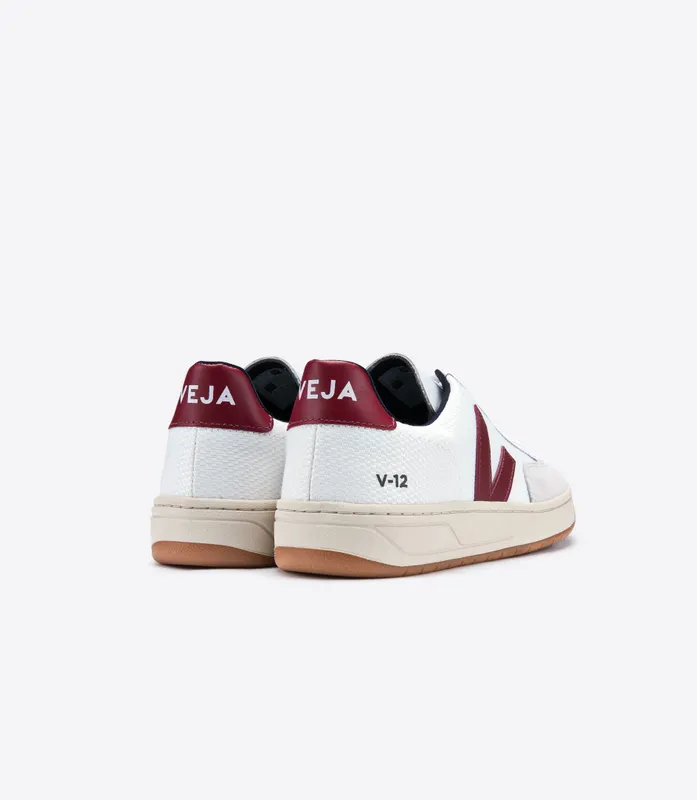 Veja V-12 B-MESH WHITE MARSALA (XD011361)