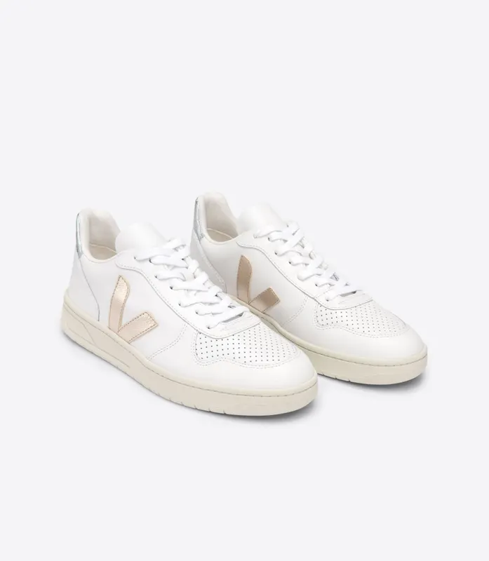 Veja V-10 LEATHER WHITE PLATINE SILVER (VX0202605)