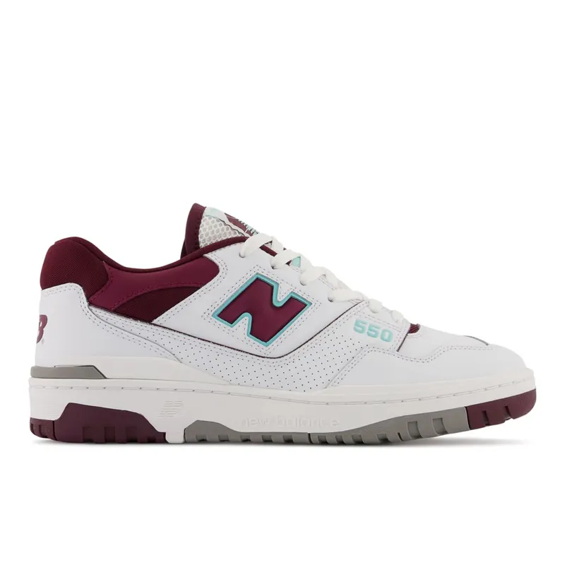 New Balance 550 White / NB Burgundy (BB550V1-37737)