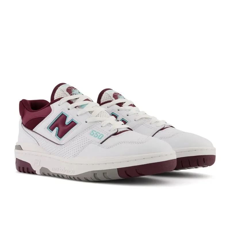 New Balance 550 White / NB Burgundy (BB550V1-37737)