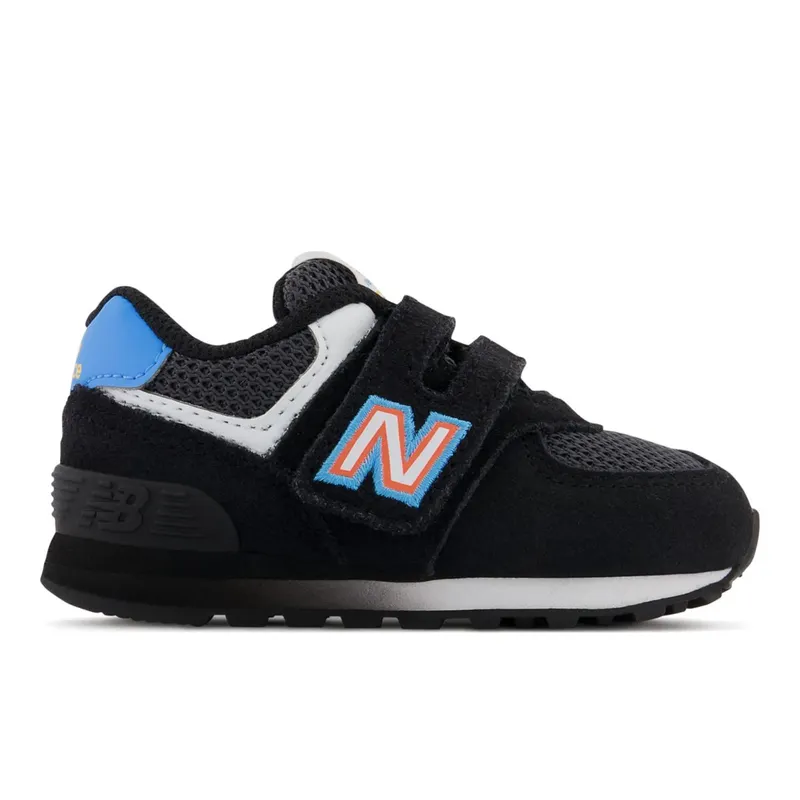 New Balance 574 Hook & Loop Black / Vibrant Apricot (IV574V1-37196)