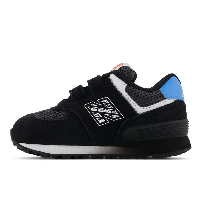 New Balance 574 Hook & Loop Black / Vibrant Apricot (IV574V1-37196)