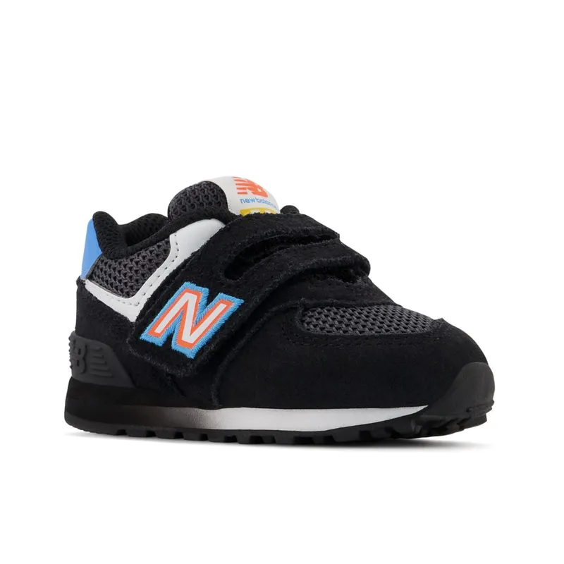 New Balance 574 Hook & Loop Black / Vibrant Apricot (IV574V1-37196)