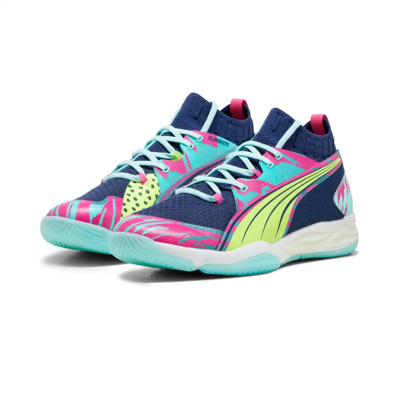 Puma Eliminate NITRO SQD zaalschoenen Blauw/Groen (107590-01)