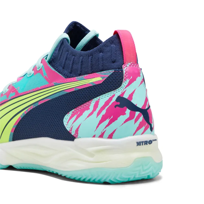 Puma Eliminate NITRO SQD zaalschoenen Blauw/Groen (107590-01)