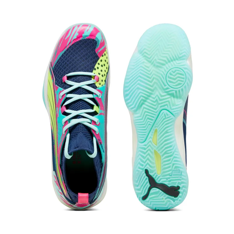 Puma Eliminate NITRO SQD zaalschoenen Blauw/Groen (107590-01)