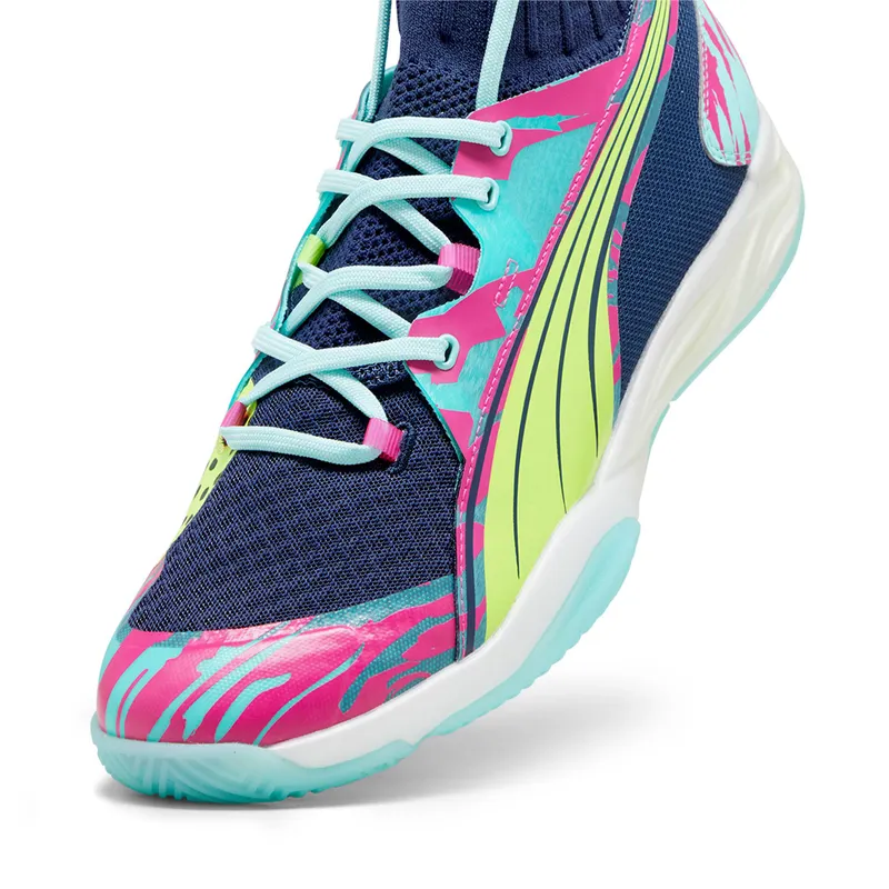 Puma Eliminate NITRO SQD zaalschoenen Blauw/Groen (107590-01)
